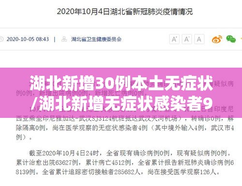湖北新增30例本土无症状/湖北新增无症状感染者9例,现有确诊病例6例