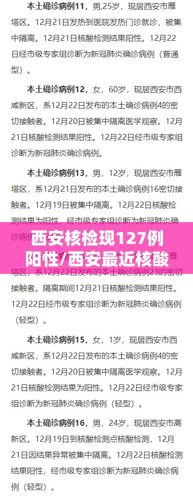 西安核检现127例阳性/西安最近核酸检测有没有阳性
