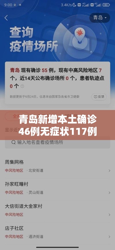 青岛新增本土确诊46例无症状117例:青岛新增病例58例