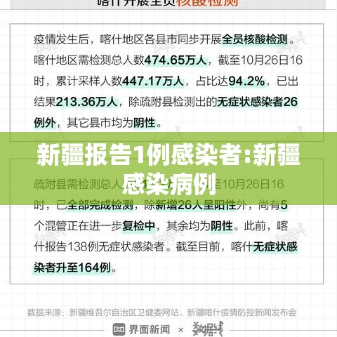 新疆报告1例感染者:新疆感染病例 新疆报告1例感染者:新疆感染病例