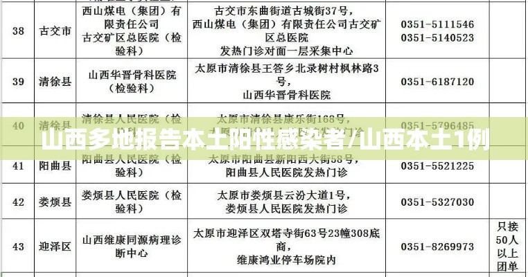 山西多地报告本土阳性感染者/山西本土1例