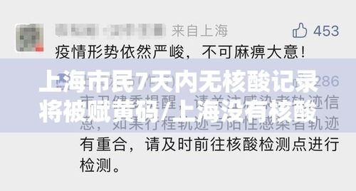 上海市民7天内无核酸记录将被赋黄码/上海没有核酸检测