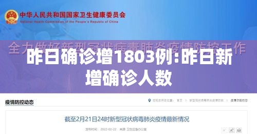 昨日确诊增1803例:昨日新增确诊人数