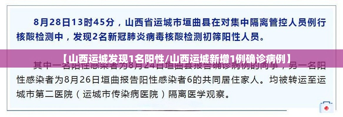【山西运城发现1名阳性/山西运城新增1例确诊病例】