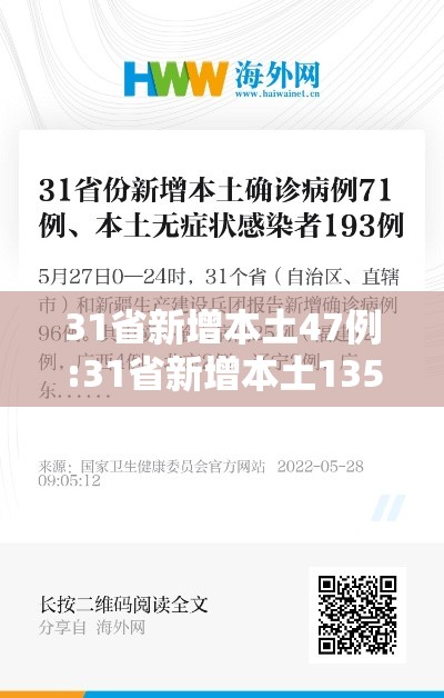 31省新增本土47例:31省新增本土135例