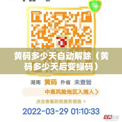 黄码多少天自动解除（黄码多少天后变绿码）