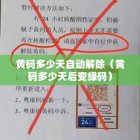 黄码多少天自动解除（黄码多少天后变绿码）
