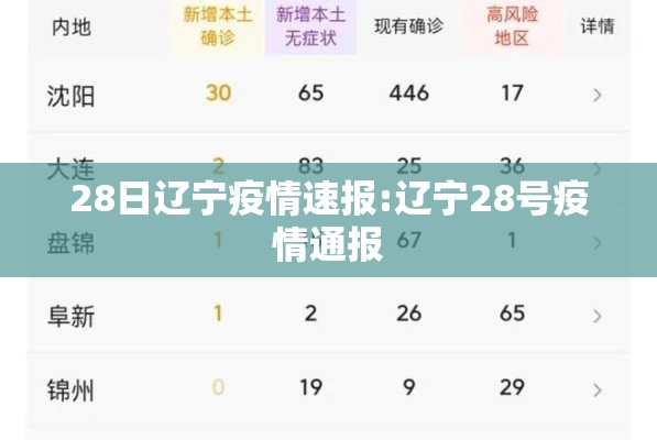 28日辽宁疫情速报:辽宁28号疫情通报
