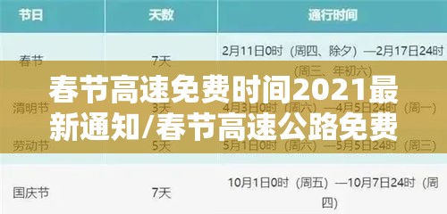 春节高速免费时间2021最新通知/春节高速公路免费时间2022