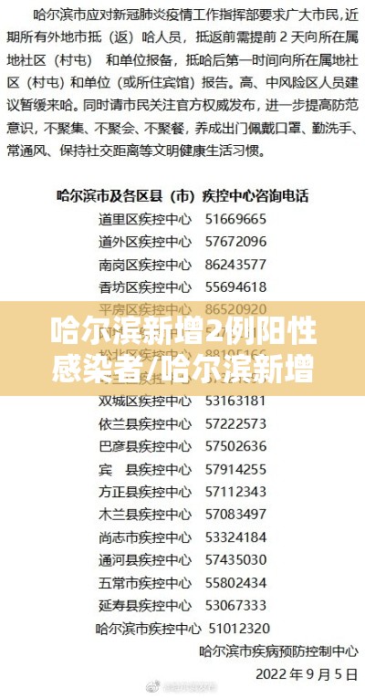哈尔滨新增2例阳性感染者/哈尔滨新增一例阳性