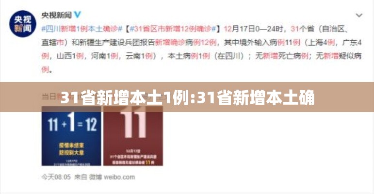 31省新增本土1例:31省新增本土确