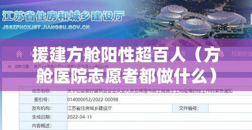 援建方舱阳性超百人（方舱医院志愿者都做什么）