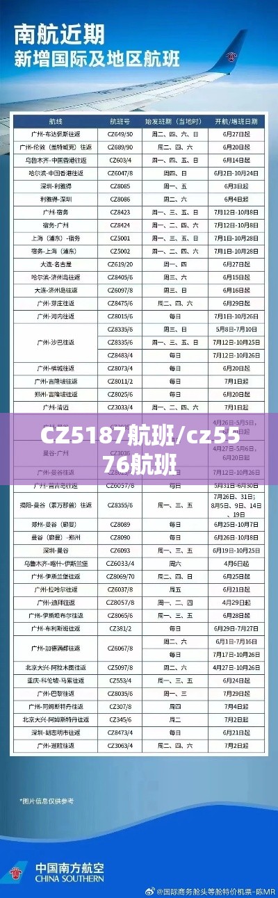 CZ5187航班/cz5576航班