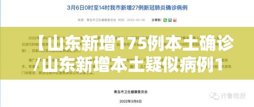 【山东新增175例本土确诊/山东新增本土疑似病例1例 现有确诊25例】