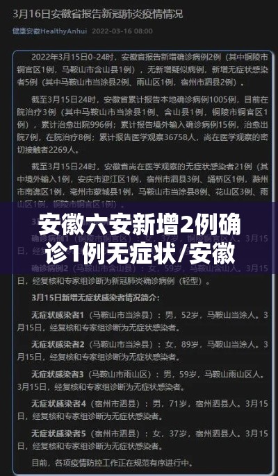 安徽六安新增2例确诊1例无症状/安徽六安新增2例确诊1例无症状感染者