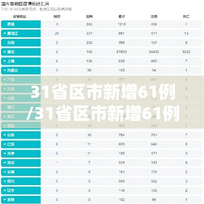 31省区市新增61例/31省区市新增61例本土确诊