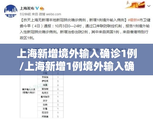 上海新增境外输入确诊1例/上海新增1例境外输入确诊详情