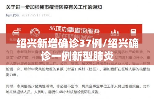 绍兴新增确诊37例/绍兴确诊一例新型肺炎