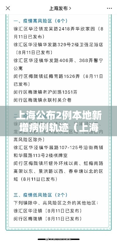上海公布2例本地新增病例轨迹(上海新增2例本地确) 上海公布2例本地新增病例轨迹(上海新增2例本地确)