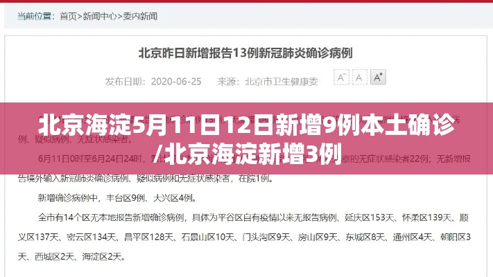 北京海淀5月11日12日新增9例本土确诊/北京海淀新增3例