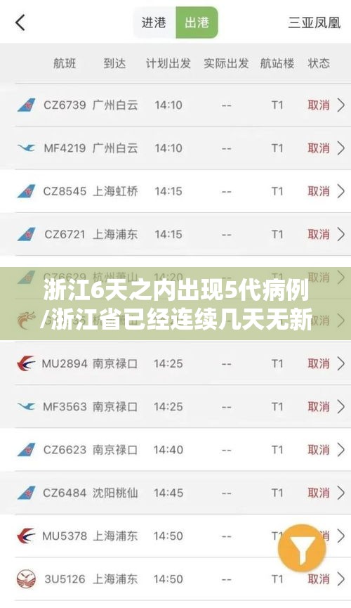 浙江6天之内出现5代病例/浙江省已经连续几天无新增病例