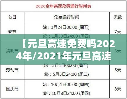 【元旦高速免费吗2024年/2021年元旦高速免费几天?】