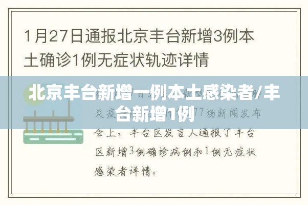 北京丰台新增一例本土感染者/丰台新增1例