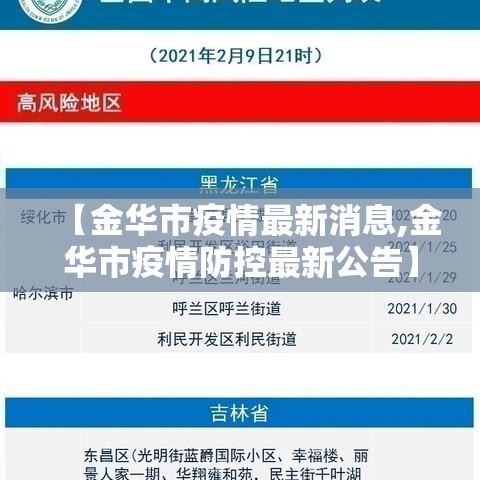 【金华市疫情最新消息,金华市疫情防控最新公告】