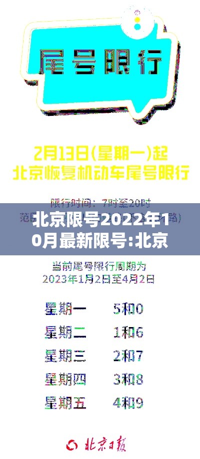 北京限号2022年10月最新限号:北京车号限行2021年10月份