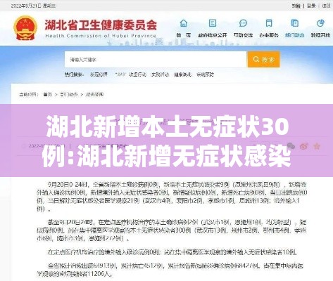 湖北新增本土无症状30例:湖北新增无症状感染者1例 湖北新增本土无症状30例:湖北新增无症状感染者1例