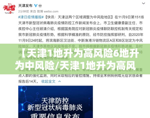 【天津1地升为高风险6地升为中风险/天津1地升为高风险6地升为中风险怎么办】
