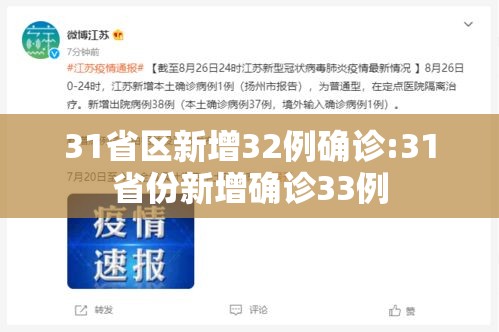 31省区新增32例确诊:31省份新增确诊33例