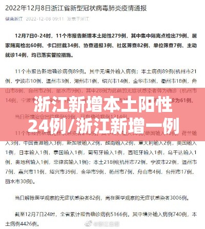浙江新增本土阳性24例/浙江新增一例行动轨迹