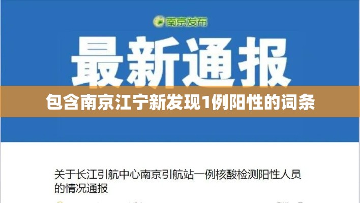 包含南京江宁新发现1例阳性的词条