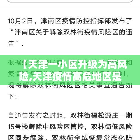 【天津一小区升级为高风险,天津疫情高危地区是哪些地方】 【天津一小区升级为高风险,天津疫情高危地区是哪些地方】