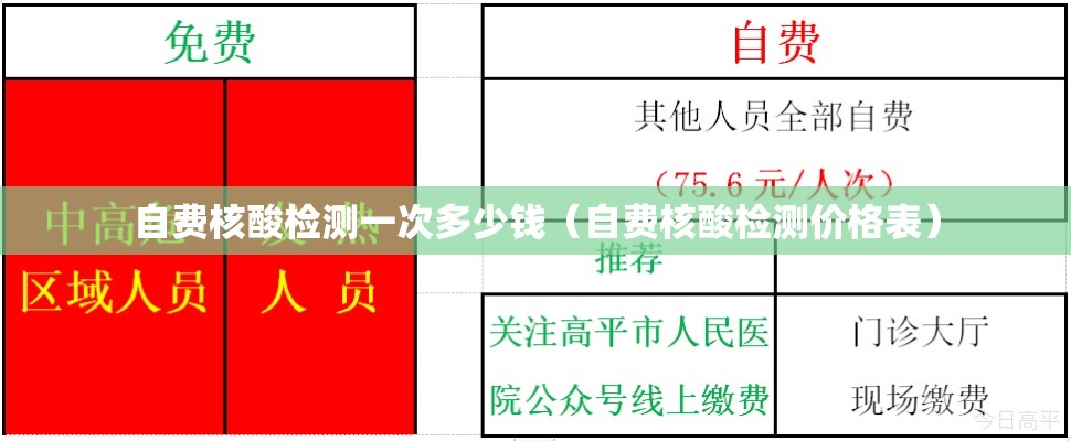 自费核酸检测一次多少钱（自费核酸检测价格表）