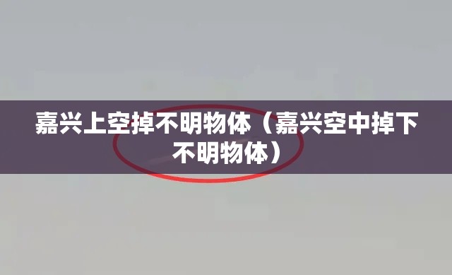 嘉兴上空掉不明物体（嘉兴空中掉下不明物体）