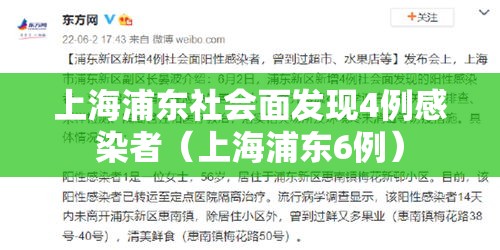 上海浦东社会面发现4例感染者（上海浦东6例）