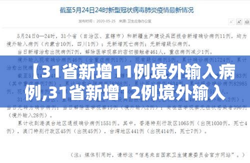 【31省新增11例境外输入病例,31省新增12例境外输入病例】 【31省新增11例境外输入病例,31省新增12例境外输入病例】