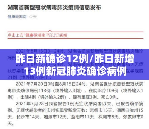 昨日新确诊12例/昨日新增13例新冠肺炎确诊病例