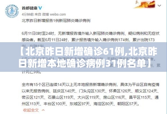 【北京昨日新增确诊61例,北京昨日新增本地确诊病例31例名单】 【北京昨日新增确诊61例,北京昨日新增本地确诊病例31例名单】