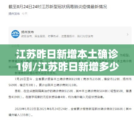 江苏昨日新增本土确诊1例/江苏昨日新增多少例本土确诊