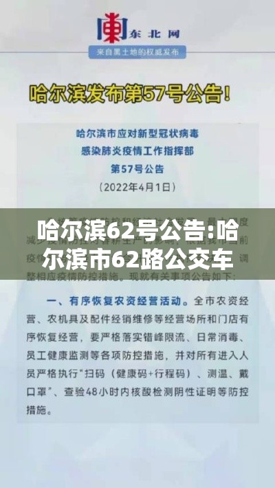 哈尔滨62号公告:哈尔滨市62路公交车线路图