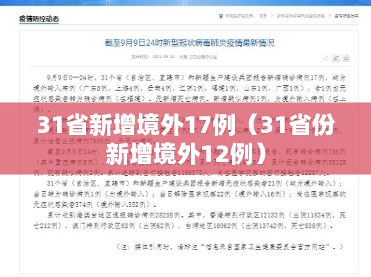 31省新增境外17例（31省份新增境外12例）
