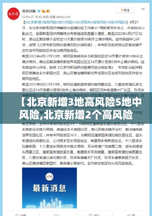 【北京新增3地高风险5地中风险,北京新增2个高风险地区】