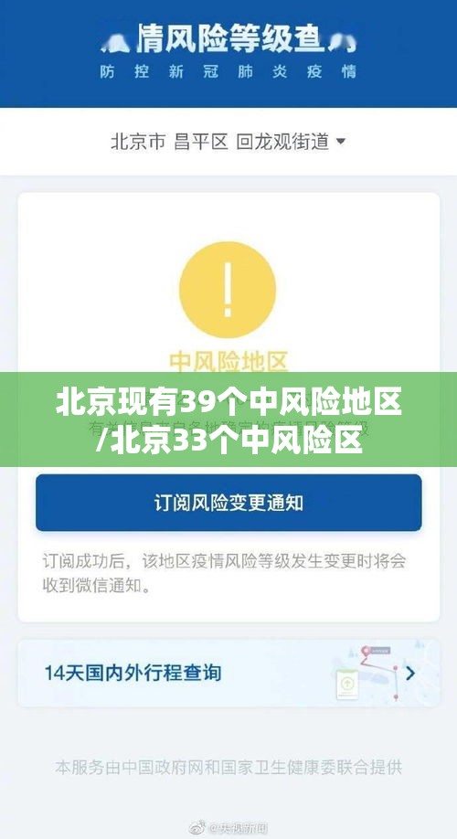 北京现有39个中风险地区/北京33个中风险区
