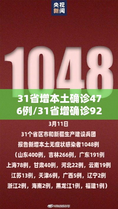 31省增本土确诊476例/31省增确诊92例本土73例