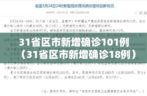 31省区市新增确诊101例（31省区市新增确诊18例）