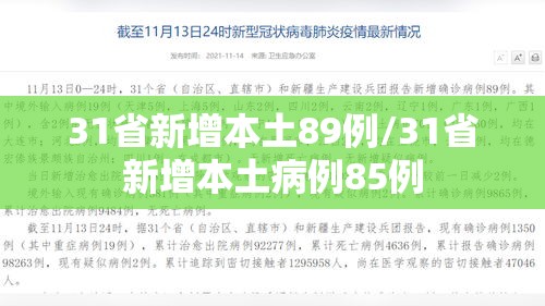 31省新增本土89例/31省新增本土病例85例