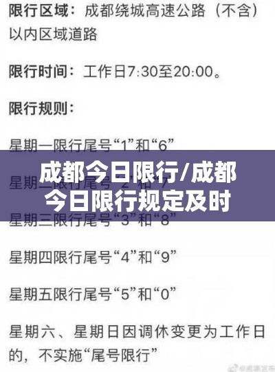 成都今日限行/成都今日限行规定及时间